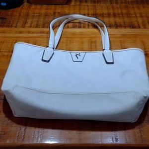 Large white simply Vera Vera Wang pocketbook with inside small zipper bag.